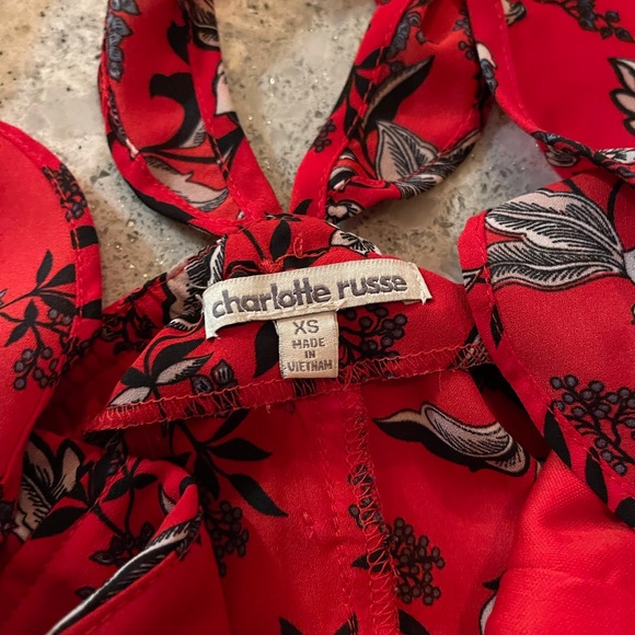 Charlotte Russe Red floral skater dress - Picture 4 of 5